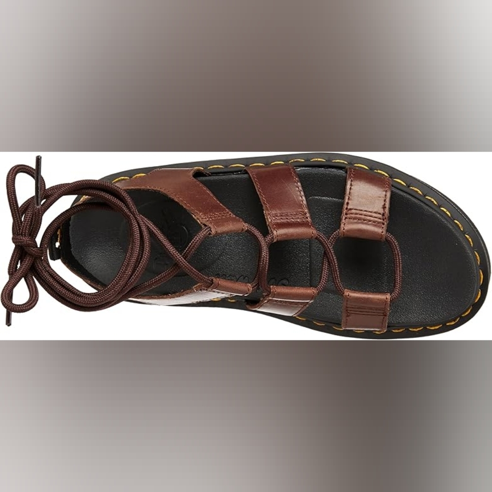 NEW Dr. Martens Nartilla Gladiator Sandals Strappy Illusion Leather Dark Brown - Picture 6 of 8